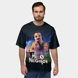 Футболка оверсайз мужская Hello Neighbor игра Привет сосед, цвет: 3D-принт — фото 2