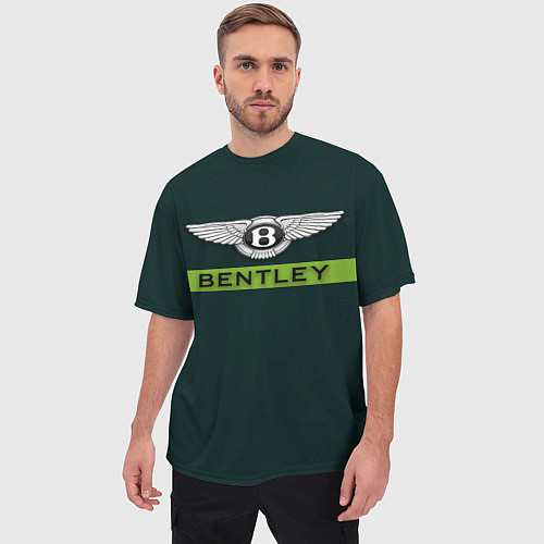 Мужская футболка оверсайз Bentley green / 3D-принт – фото 3