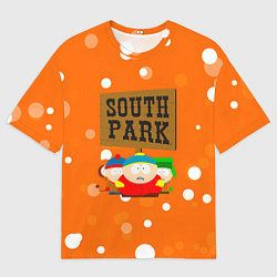 Футболка оверсайз мужская Южный Парк на фоне кружков, цвет: 3D-принт