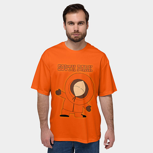 Мужская футболка оверсайз Южный Парк - на оранжевом фоне / 3D-принт – фото 3
