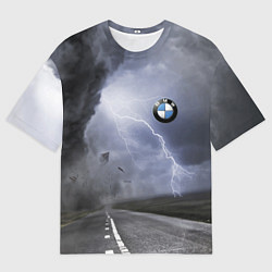 Футболка оверсайз мужская Никакая стихия не остановит BMW, цвет: 3D-принт