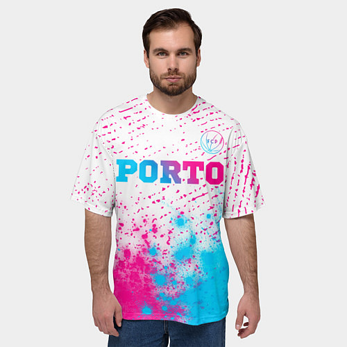 Мужская футболка оверсайз Porto Neon Gradient / 3D-принт – фото 3