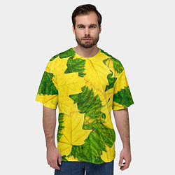 Футболка оверсайз мужская Осенние кленовые листья, цвет: 3D-принт — фото 2