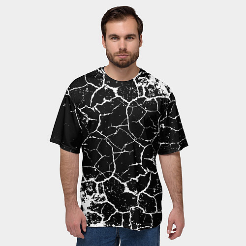 Мужская футболка оверсайз Белая Лава / 3D-принт – фото 3