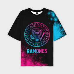 Футболка оверсайз мужская Ramones Neon Gradient, цвет: 3D-принт