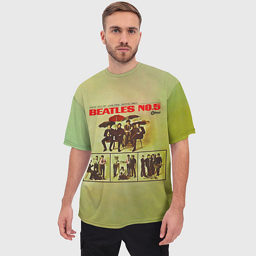 Мужская футболка оверсайз Beatles N0 5 / 3D-принт – фото 3