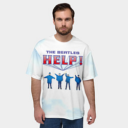Футболка оверсайз мужская The Beatles Help!, цвет: 3D-принт — фото 2