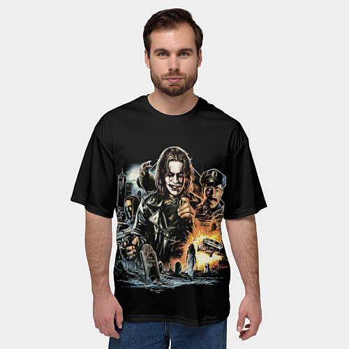 Мужская футболка оверсайз Фильм Ворон, Постер The Crow / 3D-принт – фото 3