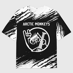 Футболка оверсайз мужская Arctic Monkeys - КОТ - Краски, цвет: 3D-принт