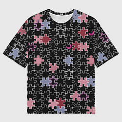 Футболка оверсайз мужская Пазлы, винтаж, ретро, цвет: 3D-принт