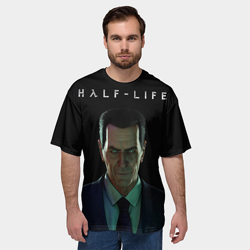 Мужская футболка оверсайз Half life - Gman / 3D-принт – фото 3