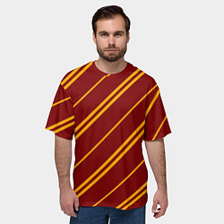 Футболка оверсайз мужская Золотые полосы, цвет: 3D-принт — фото 2