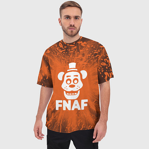Мужская футболка оверсайз Five Nights At Freddys - вспышка молнии / 3D-принт – фото 3