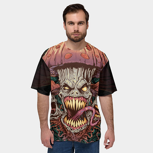 Мужская футболка оверсайз Злые грибы монстры / 3D-принт – фото 3