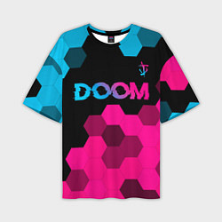 Футболка оверсайз мужская Doom Neon Gradient, цвет: 3D-принт