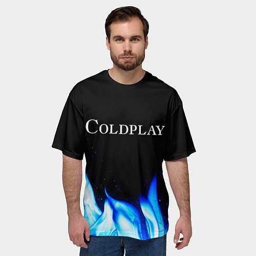 Мужская футболка оверсайз Coldplay Blue Fire / 3D-принт – фото 3