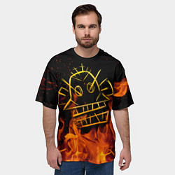 Футболка оверсайз мужская ARCANE League Of Legends огонь, цвет: 3D-принт — фото 2