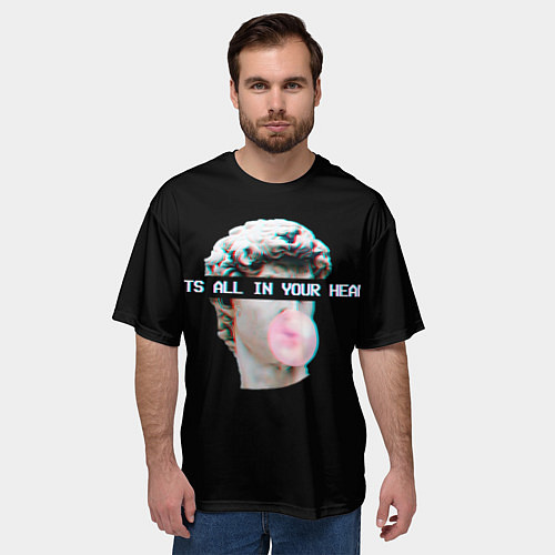 Мужская футболка оверсайз Все в твоей голове / 3D-принт – фото 3