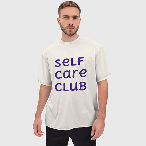 Мужская футболка оверсайз Self care club / 3D-принт – фото 3