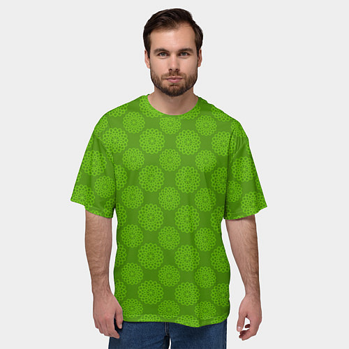 Мужская футболка оверсайз Круглые абстрактные узоры / 3D-принт – фото 3