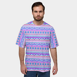 Футболка оверсайз мужская Геометрические узоры из линий, цвет: 3D-принт — фото 2