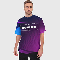 Футболка оверсайз мужская Roblox Gaming Champion: рамка с лого и джойстиком, цвет: 3D-принт — фото 2