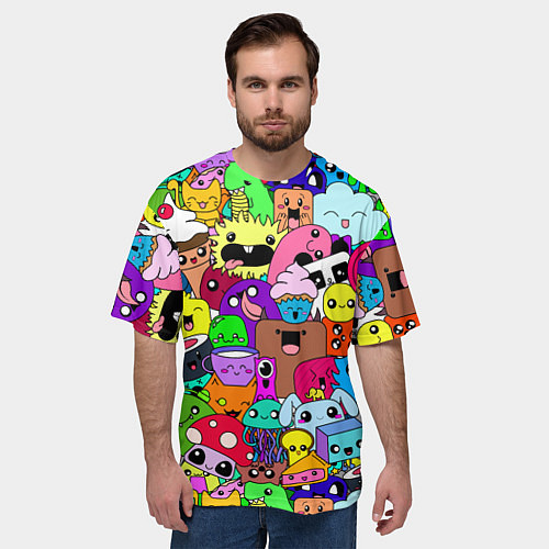 Мужская футболка оверсайз Монстрики Nastiprazdnik / 3D-принт – фото 3