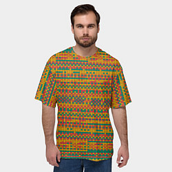 Футболка оверсайз мужская Квадратный хаос, цвет: 3D-принт — фото 2