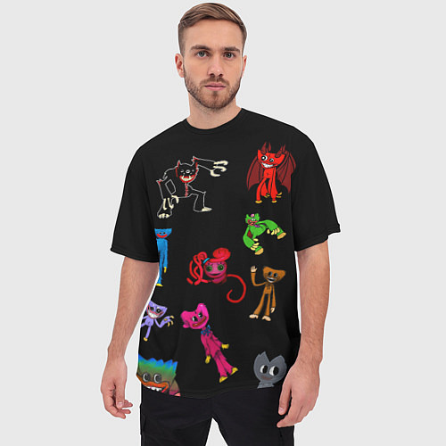 Мужская футболка оверсайз Разноцветные Хагги Вагги / 3D-принт – фото 3