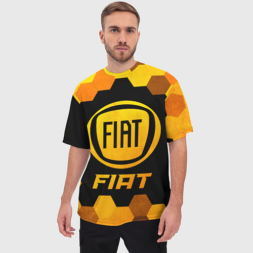 Мужская футболка оверсайз Fiat - Gold Gradient / 3D-принт – фото 3