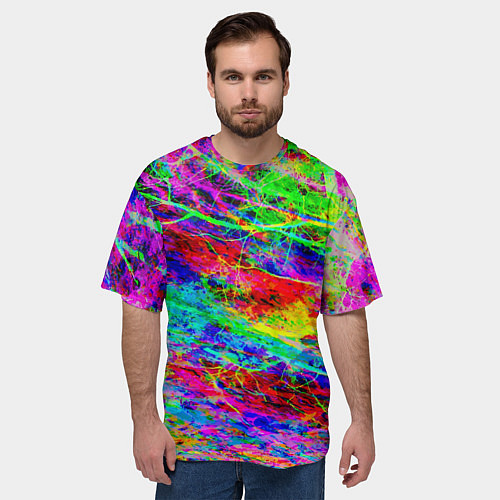 Мужская футболка оверсайз Пожар в лесу / 3D-принт – фото 3