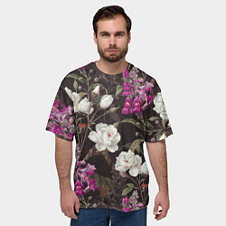 Футболка оверсайз мужская Цветы Ночные Розы, цвет: 3D-принт — фото 2