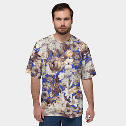 Футболка оверсайз мужская Цветы Синего Сада, цвет: 3D-принт — фото 2