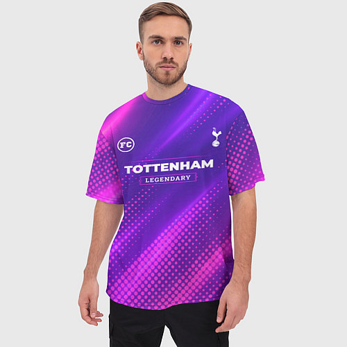 Мужская футболка оверсайз Tottenham legendary sport grunge / 3D-принт – фото 3