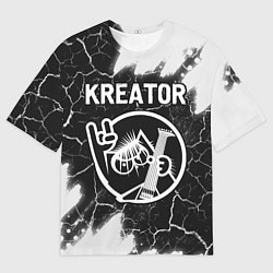 Футболка оверсайз мужская Kreator кот - краска, цвет: 3D-принт