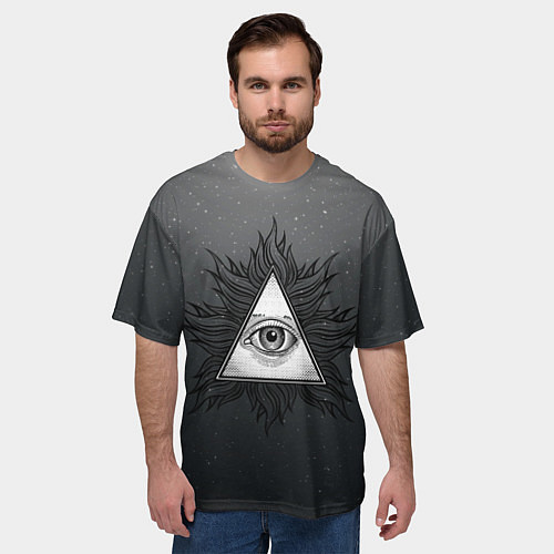 Мужская футболка оверсайз Всевидящее око! / 3D-принт – фото 3