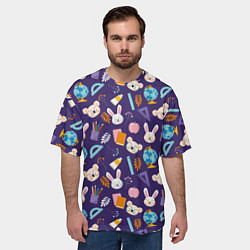 Футболка оверсайз мужская Коалы и зайки, цвет: 3D-принт — фото 2