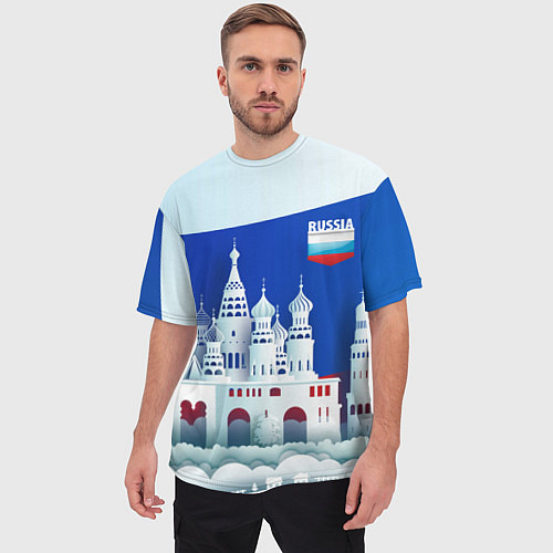 Мужская футболка оверсайз Moscow: made in Russia / 3D-принт – фото 3