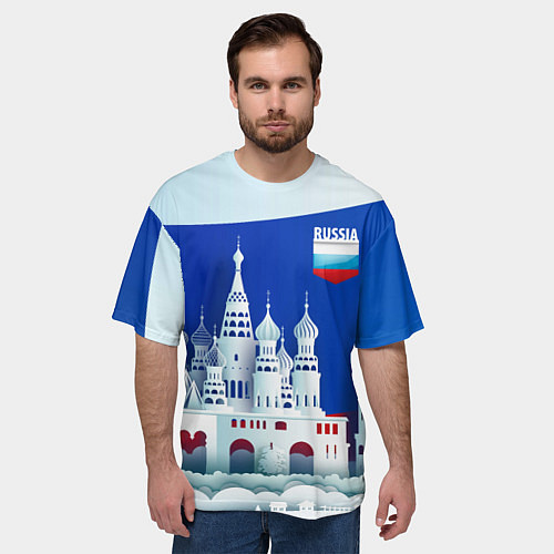 Мужская футболка оверсайз Moscow: made in Russia / 3D-принт – фото 3
