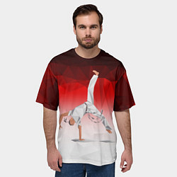 Футболка оверсайз мужская Капоэйра на одной руке, цвет: 3D-принт — фото 2