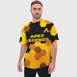 Футболка оверсайз мужская Apex Legends - gold gradient: символ сверху, цвет: 3D-принт — фото 2