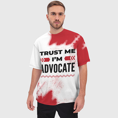 Мужская футболка оверсайз Trust me Im advocate white / 3D-принт – фото 3