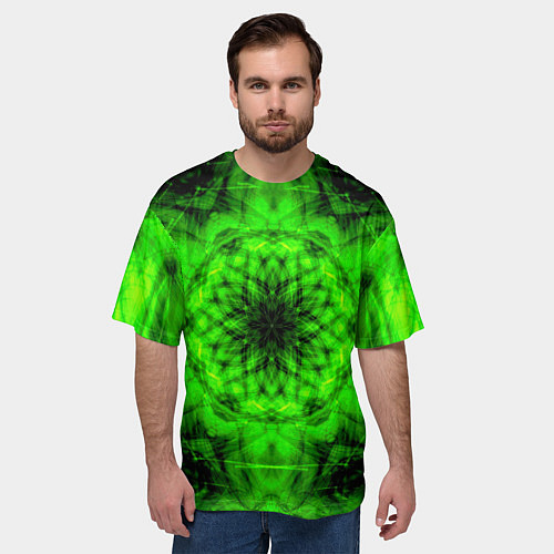 Мужская футболка оверсайз Abstract Flower / 3D-принт – фото 3