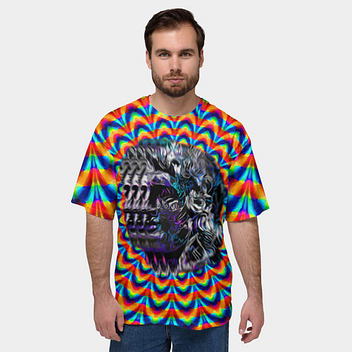 Мужская футболка оверсайз Психоделика - античная иллюзия / 3D-принт – фото 3