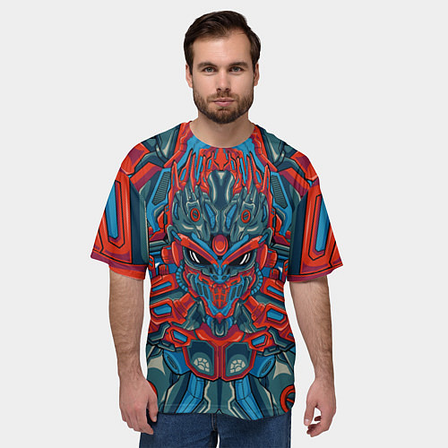 Мужская футболка оверсайз Робот-монстр / 3D-принт – фото 3