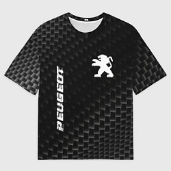 Футболка оверсайз мужская Peugeot карбоновый фон, цвет: 3D-принт