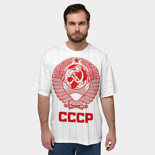 Мужская футболка оверсайз Герб СССР - Советский союз / 3D-принт – фото 3