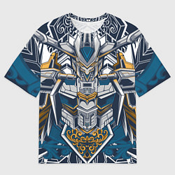Футболка оверсайз мужская Узорный робот, цвет: 3D-принт