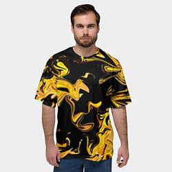 Футболка оверсайз мужская Огненная лава флюид, цвет: 3D-принт — фото 2