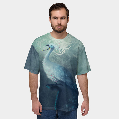 Мужская футболка оверсайз Beautiful Peacock / 3D-принт – фото 3